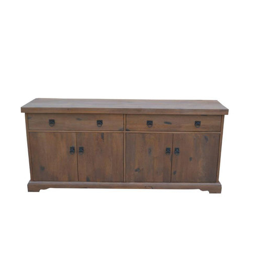 VIDAL SOLID MANGO WOOD BUFFET SIDEBOARD 4 DOORS 2 DRAWERS IN ANTIQUE WALNUT - MyChocolateWood