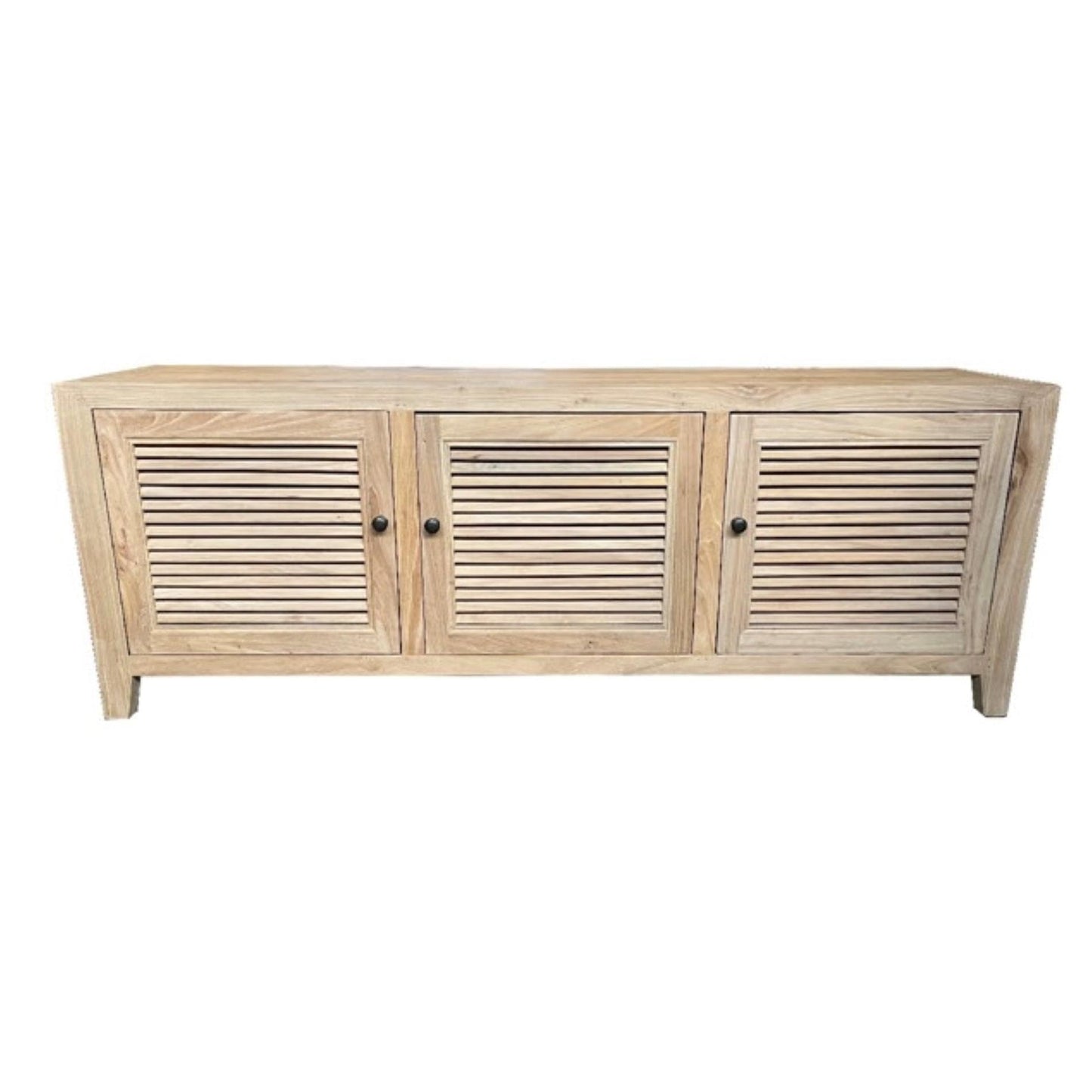VILLA 3 DOORS LOUVRE STYLE TV/ENTERTAINMENT UNIT IN RECYCLED ELM 160CM - MyChocolateWood