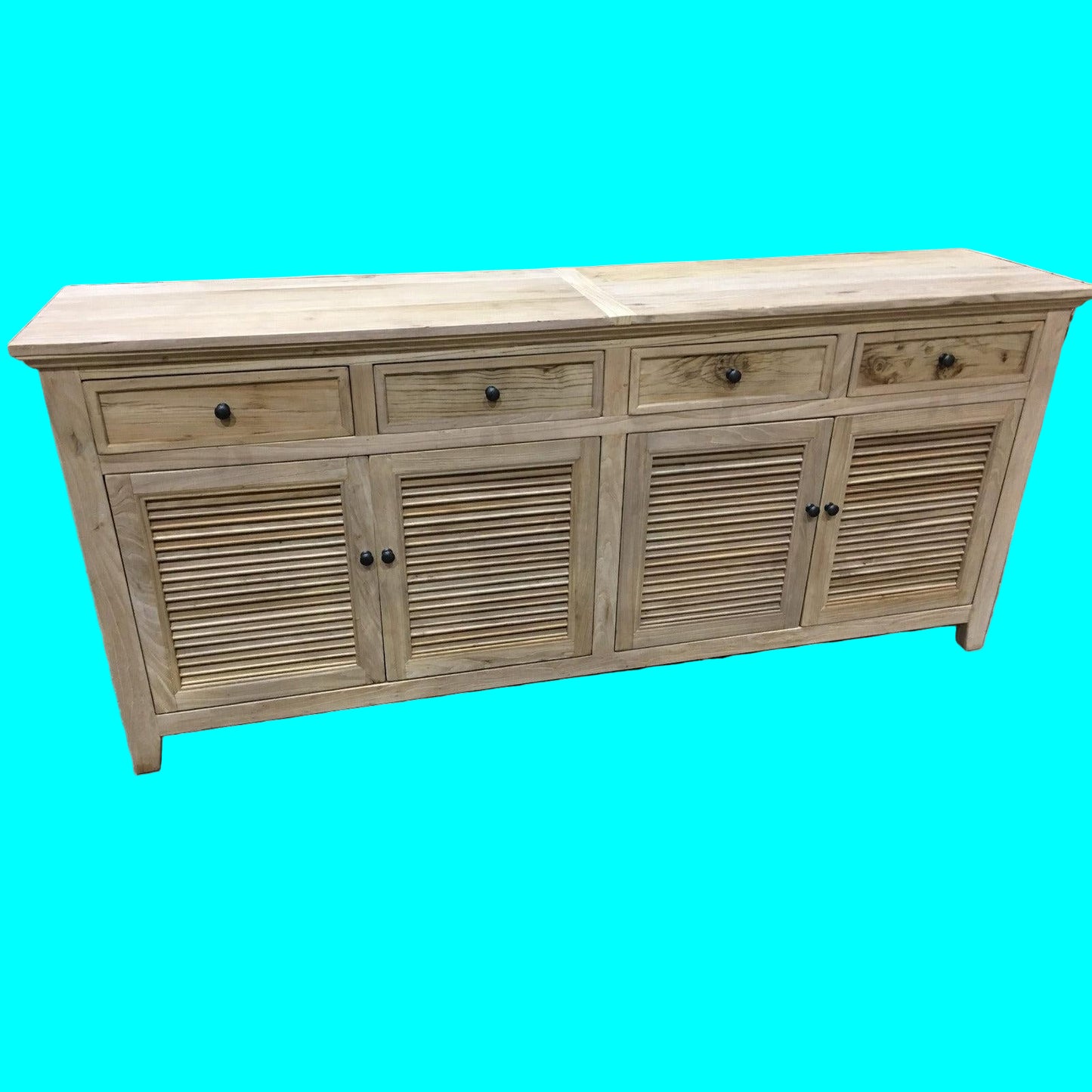 VILLA LOUVRE STYLE BUFFET SIDEBOARD 4 DOORS & 2 DRAWERS IN RECYCLED ELM 200CM - MyChocolateWood
