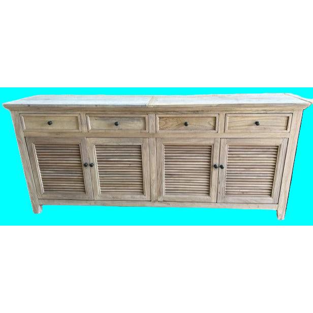 VILLA LOUVRE STYLE BUFFET SIDEBOARD 4 DOORS & 2 DRAWERS IN RECYCLED ELM 200CM - MyChocolateWood