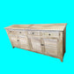 VILLA LOUVRE STYLE BUFFET SIDEBOARD 4 DOORS & 2 DRAWERS IN RECYCLED ELM 200CM - MyChocolateWood