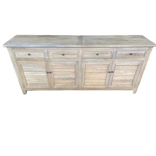 VILLA LOUVRE STYLE BUFFET SIDEBOARD 4 DOORS & 2 DRAWERS IN RECYCLED ELM 200CM