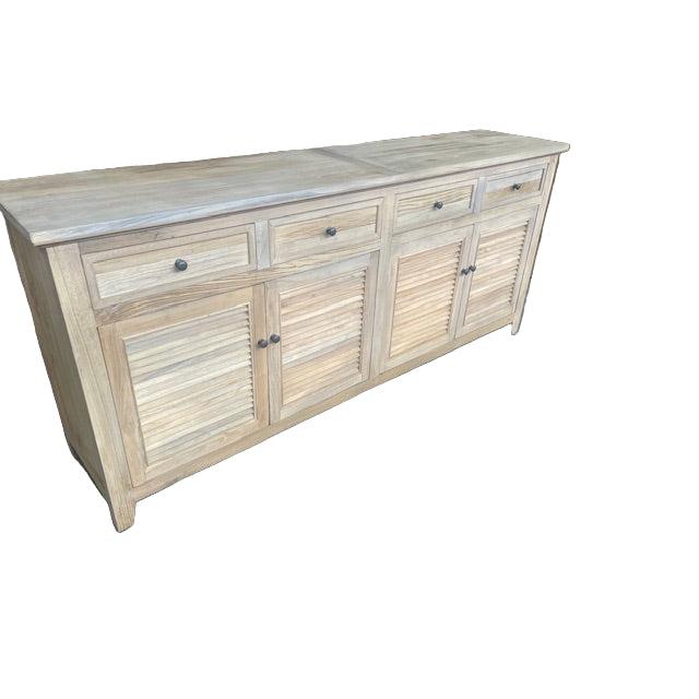 VILLA LOUVRE STYLE BUFFET SIDEBOARD 4 DOORS & 2 DRAWERS IN RECYCLED ELM 200CM