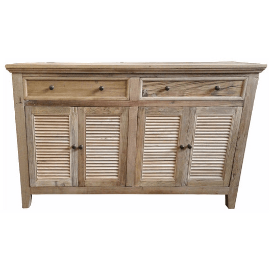 VILLA LOUVRE STYLE BUFFET/SIDEBOARD 4 DOORS 2 DRAWERS RECYCLED ELM 150CM - MyChocolateWood