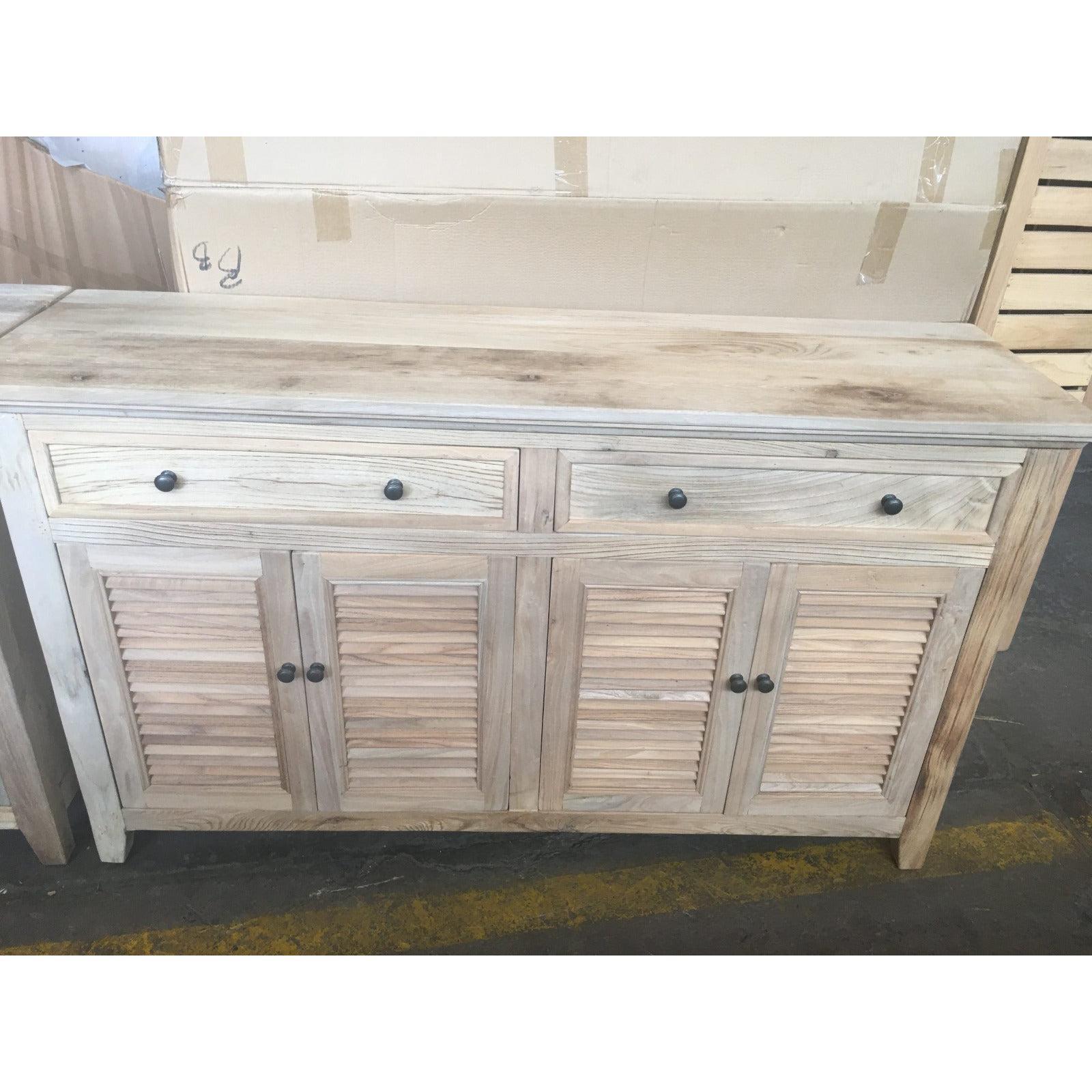 VILLA LOUVRE STYLE BUFFET/SIDEBOARD 4 DOORS 2 DRAWERS RECYCLED ELM 150CM - MyChocolateWood