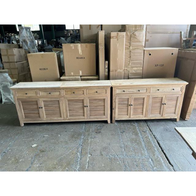 VILLA LOUVRE STYLE BUFFET/SIDEBOARD 4 DOORS 2 DRAWERS RECYCLED ELM 150CM - MyChocolateWood