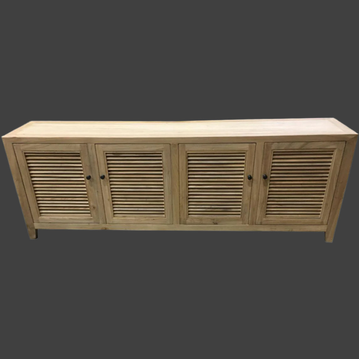 VILLA LOUVRE STYLE TALL TV/ENTERTAINMENT UNIT 4 DOORS IN RECYCLED ELM 200CM - MyChocolateWood