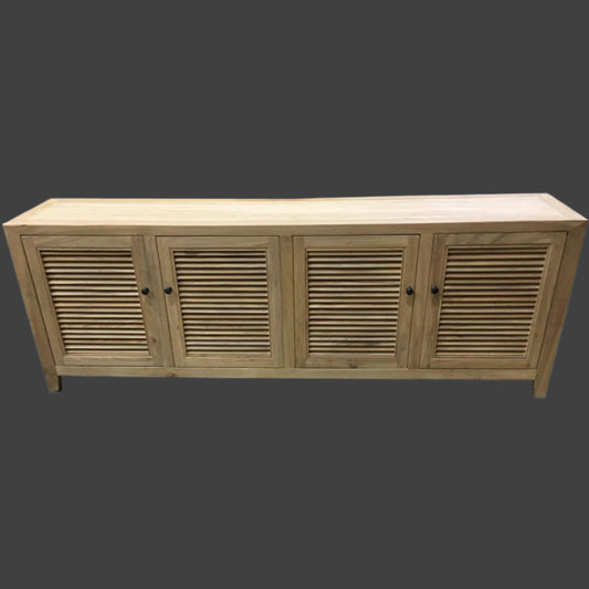 VILLA LOUVRE STYLE TALL TV/ENTERTAINMENT UNIT 4 DOORS IN RECYCLED ELM 200CM - MyChocolateWood