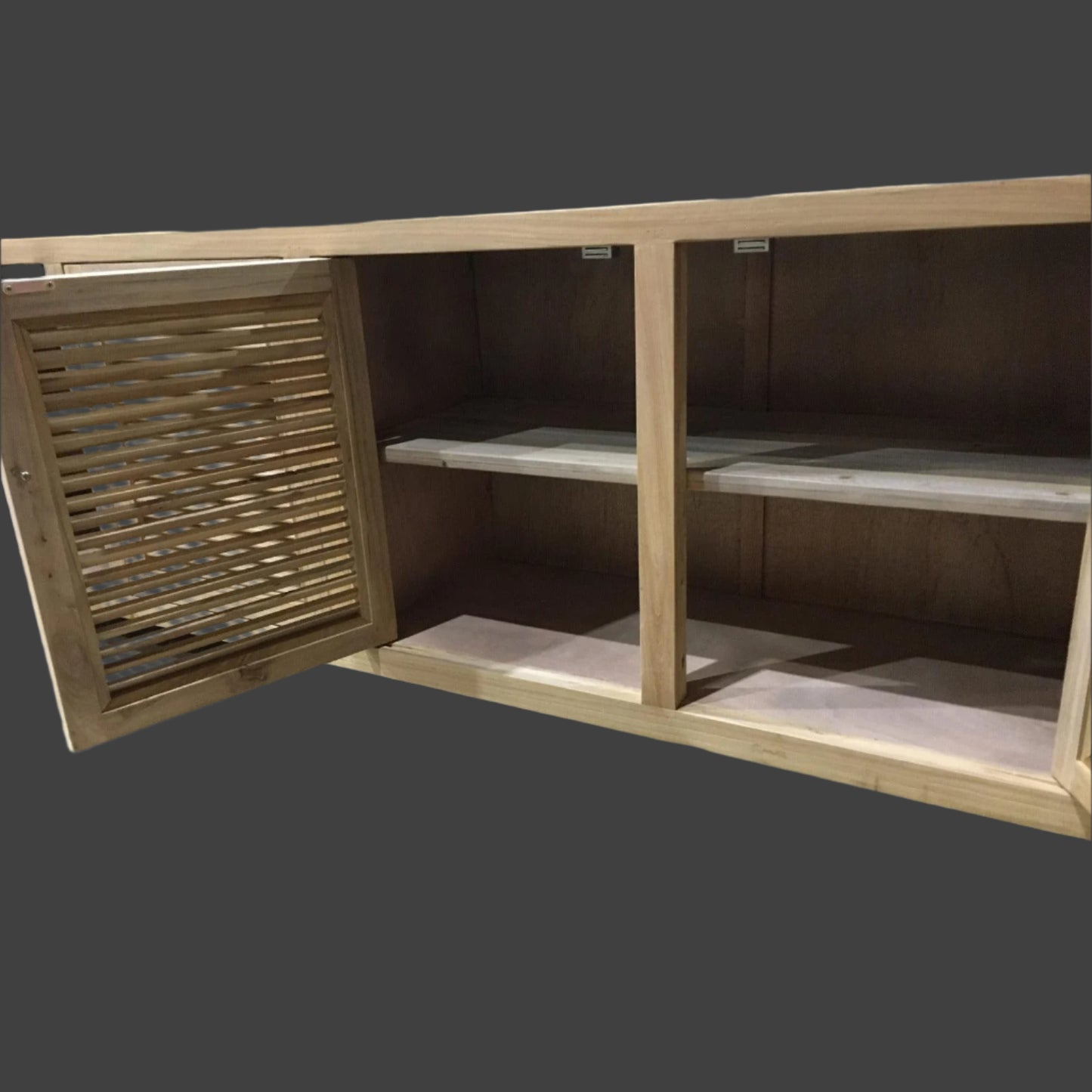 VILLA LOUVRE STYLE TALL TV/ENTERTAINMENT UNIT 4 DOORS IN RECYCLED ELM 200CM - MyChocolateWood