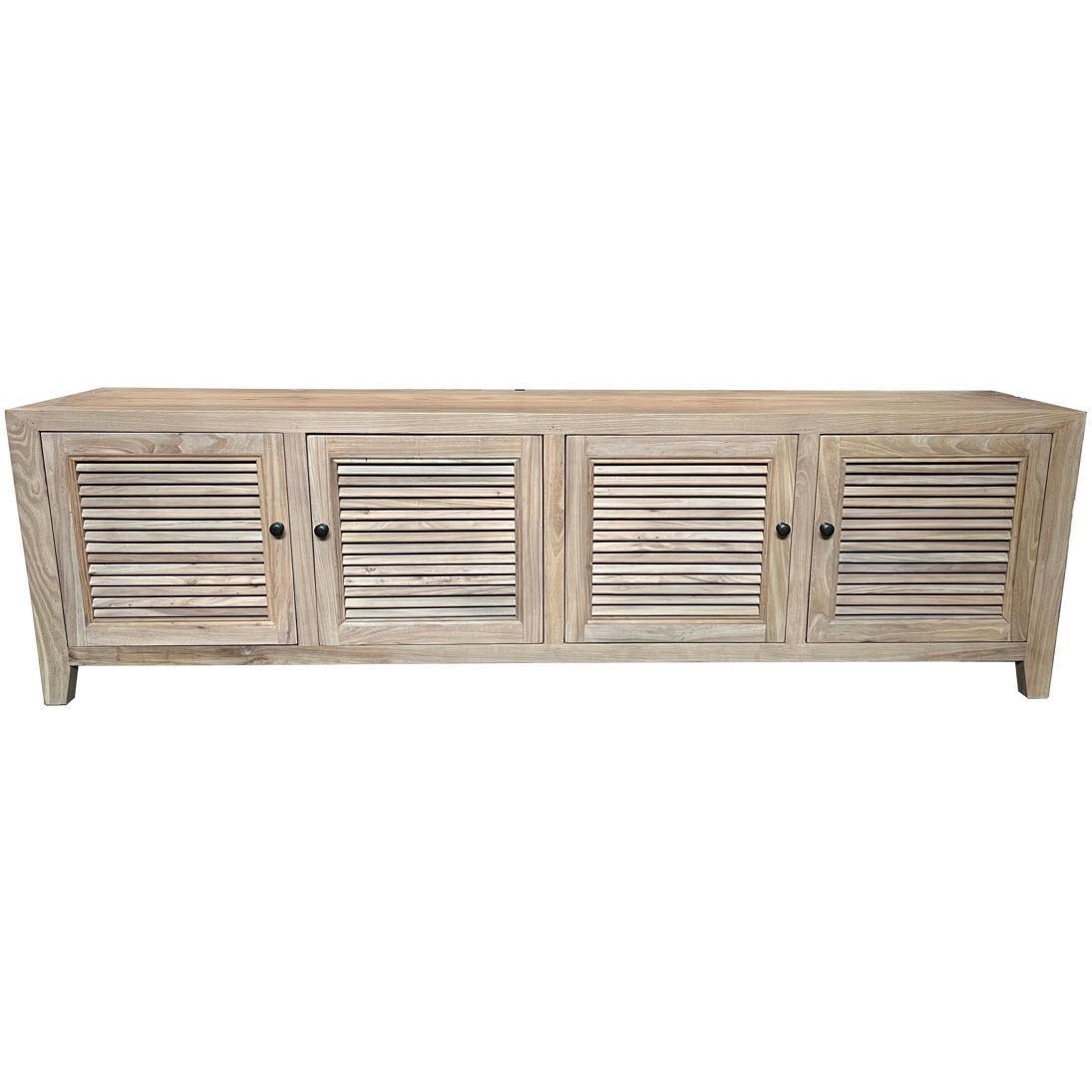 VILLA LOUVRE STYLE TV/ENTERTAINMENT UNIT 4 DOORS IN RECYCLED ELM 200CM - MyChocolateWood