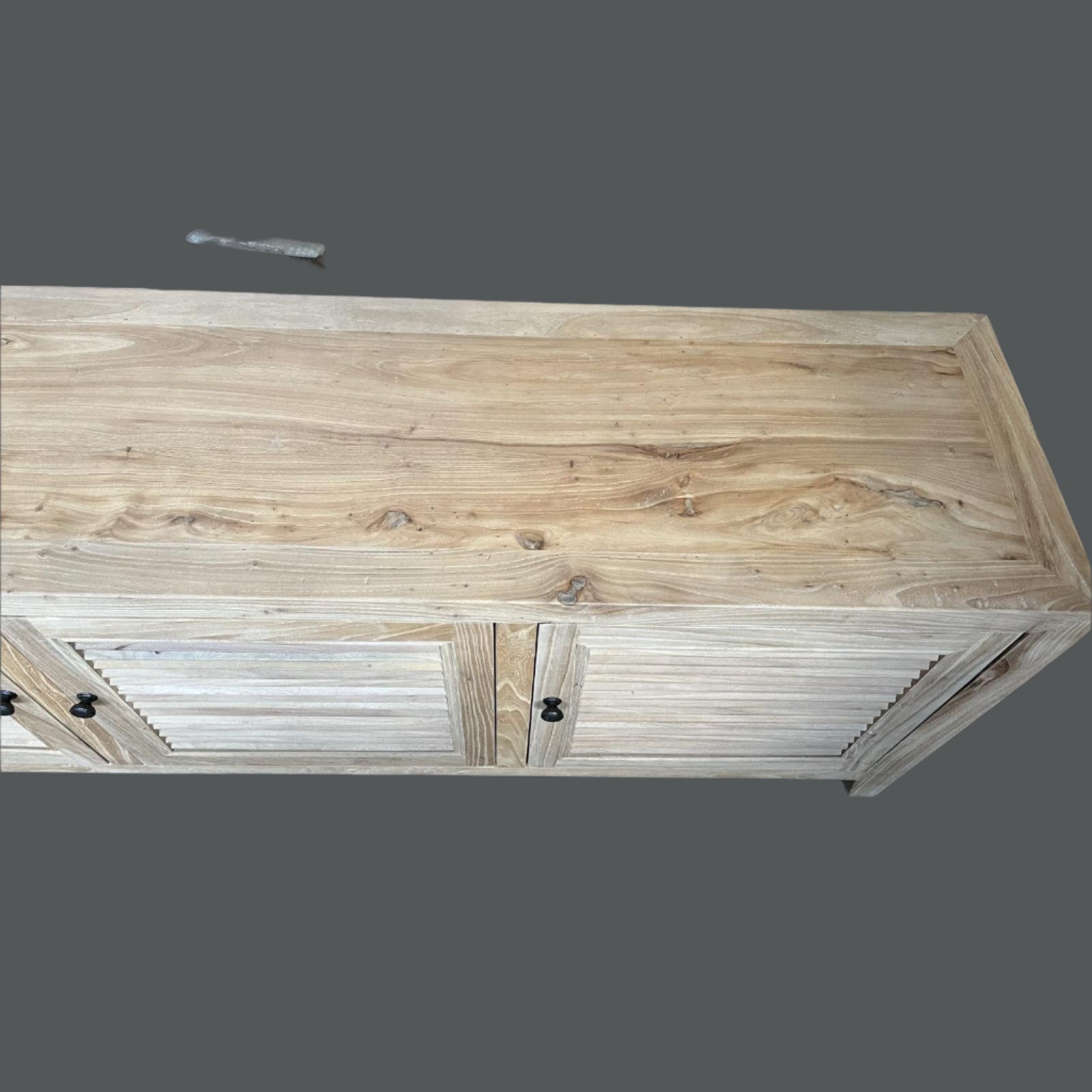 VILLA LOUVRE STYLE TV/ENTERTAINMENT UNIT 4 DOORS IN RECYCLED ELM 200CM - MyChocolateWood