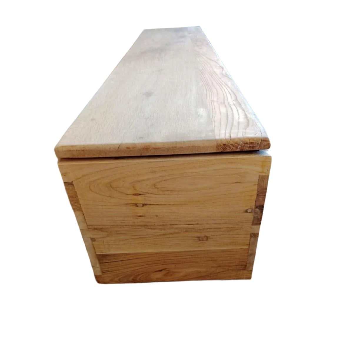 VILLA RUSTIC LOUVRE STYLE BENCH/STORAGE BOX 160CM IN RECYCLED ELM - MyChocolateWood