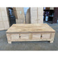 VILLA RUSTIC LOUVRE STYLE COFFEE TABLE 2 DRAWERS IN RECYCLED ELM - MyChocolateWood