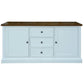 VILLIERS HAMPTON SOLID ACACIA TIMBER 2-DOOR 3-DRAWER BUFFET SIDEBOARD OAK/WHITE