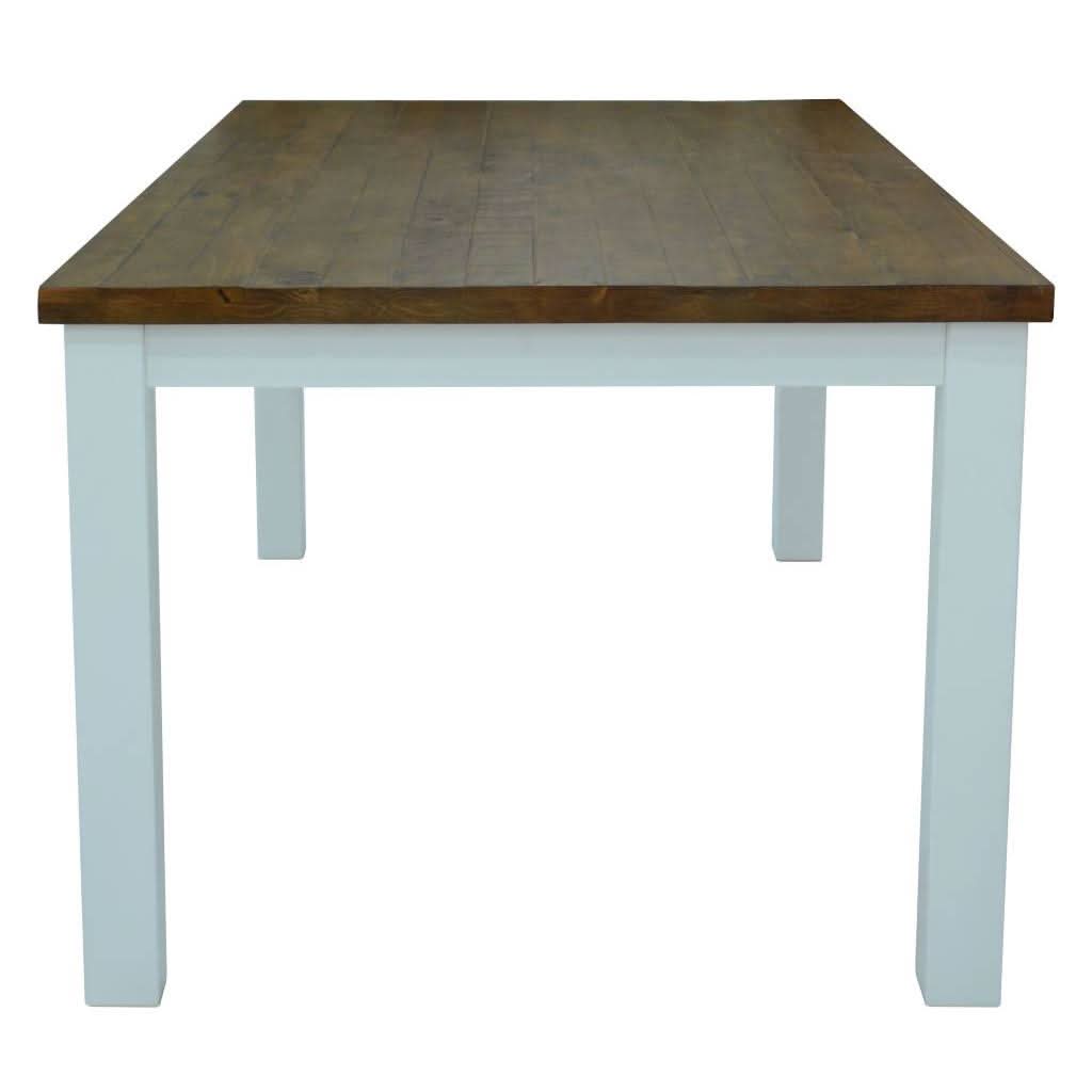 VILLIERS HAMPTON SOLID ACACIA TIMBER DINING TABLE OAK/WHITE 180CM - MyChocolateWood