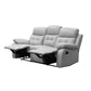 VOGUE GENUINE LEATHER 3-SEATER SOFA WITH 2 RECLINERS + 2 SINGLE RECLINER ARMCHAIR LOUNGE SUITE SILVER - MyChocolateWood