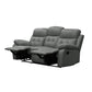 VOGUE GENUINE LEATHER 3-SEATER SOFA WITH 2 RECLINERS + 2 SINGLE RECLINER ARMCHAIRS LOUNGE SUITE GREY - MyChocolateWood