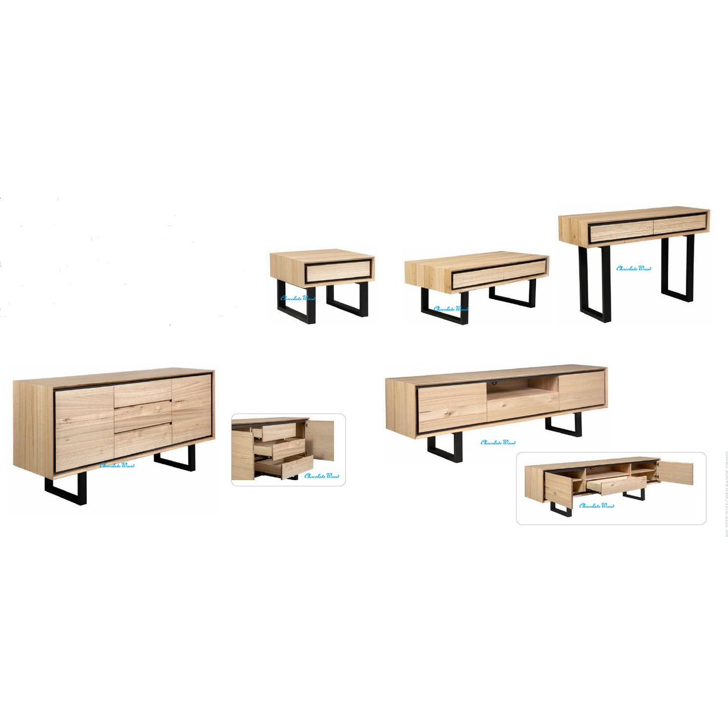 VORN MESSMATE COFFEE TABLE 2 DRAWERS NATURAL - MyChocolateWood