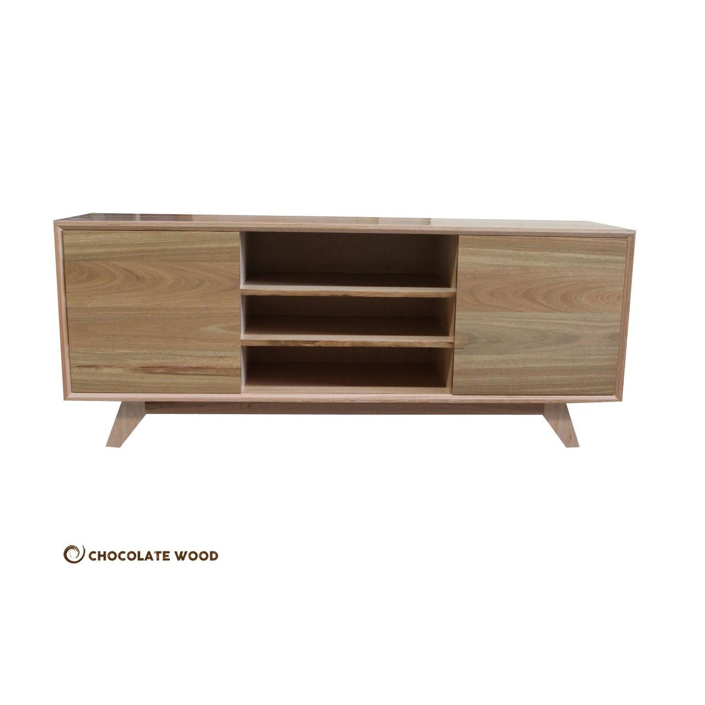 WAVERTON SPOTTED GUM 2 DOORS & 3 SHELVES TV/ ENTERTAINMENT UNIT AUSTRALIAN CUSTOM MADE TO ORDER - MyChocolateWood