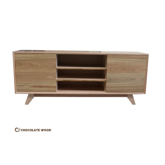 WAVERTON SPOTTED GUM 2 DOORS & 3 SHELVES TV/ ENTERTAINMENT UNIT AUSTRALIAN CUSTOM MADE TO ORDER - MyChocolateWood