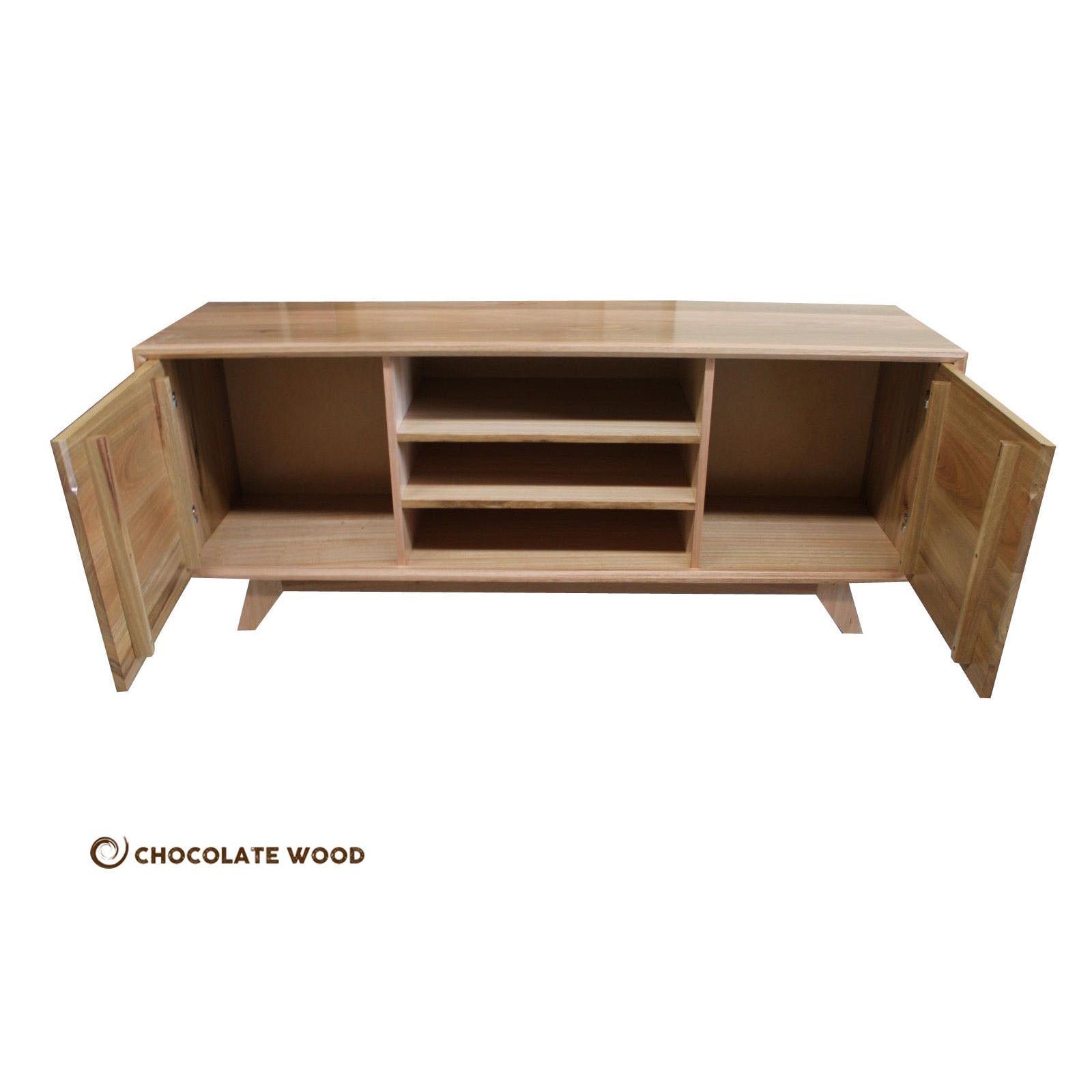 WAVERTON SPOTTED GUM 2 DOORS & 3 SHELVES TV/ ENTERTAINMENT UNIT AUSTRALIAN CUSTOM MADE TO ORDER - MyChocolateWood