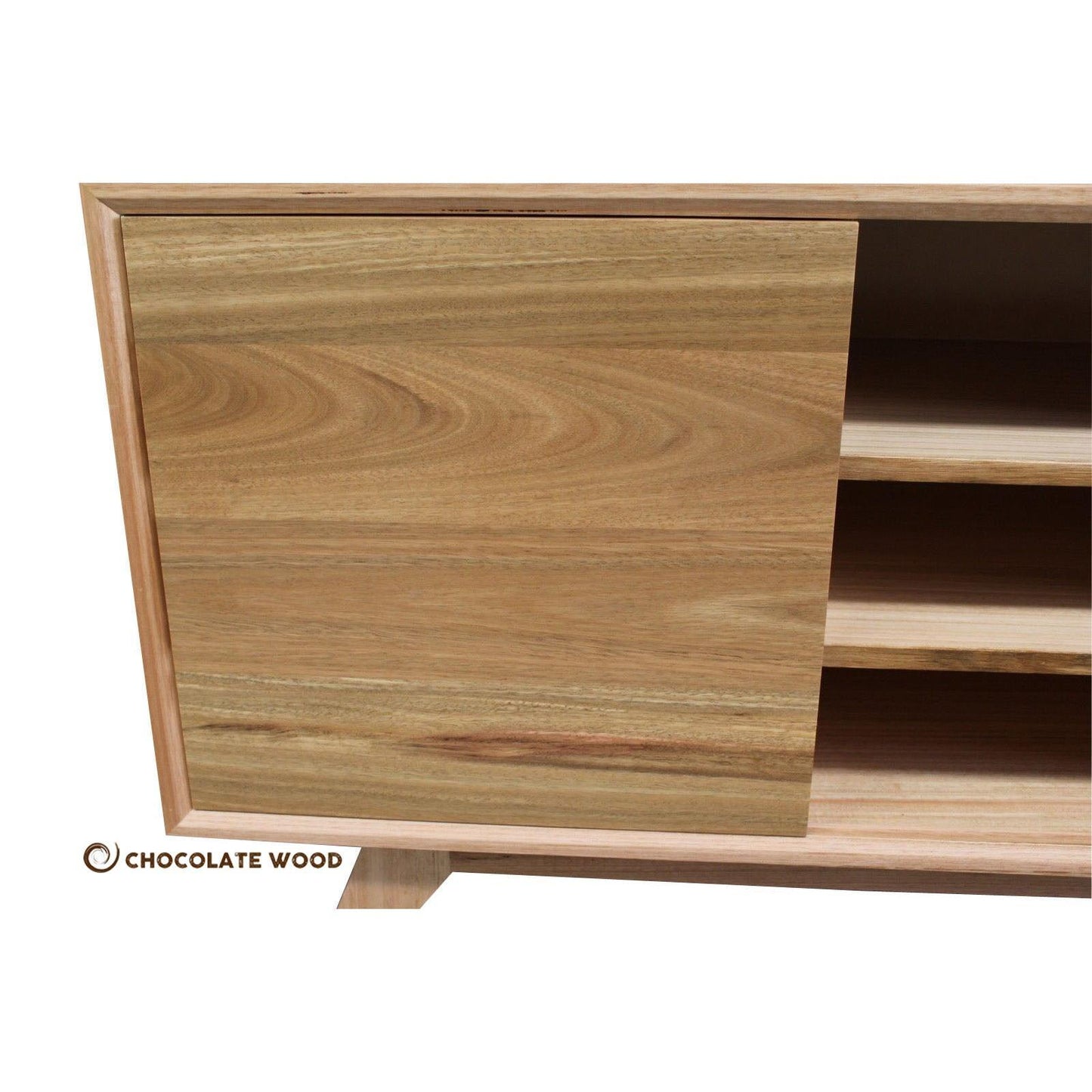 WAVERTON SPOTTED GUM 2 DOORS & 3 SHELVES TV/ ENTERTAINMENT UNIT AUSTRALIAN CUSTOM MADE TO ORDER - MyChocolateWood