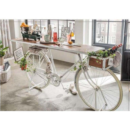 WHITE VINTAGE BICYCLE BAR- VINTAGE BICYCLE CONVERTED INTO A BAR - FUN PARTIES! - MyChocolateWood