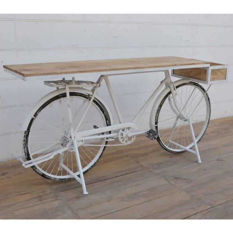 WHITE VINTAGE BICYCLE BAR- VINTAGE BICYCLE CONVERTED INTO A BAR - FUN PARTIES! - MyChocolateWood