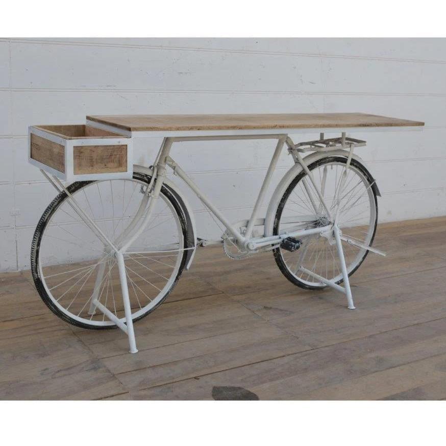 WHITE VINTAGE BICYCLE BAR- VINTAGE BICYCLE CONVERTED INTO A BAR - FUN PARTIES! - MyChocolateWood