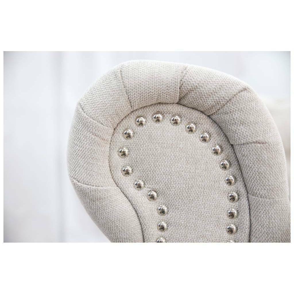 WOODLEY LOUNGE CHESTERFIELD 2-SEATER SOFA COUCH SETTEE IN BEIGE FABRIC - MyChocolateWood