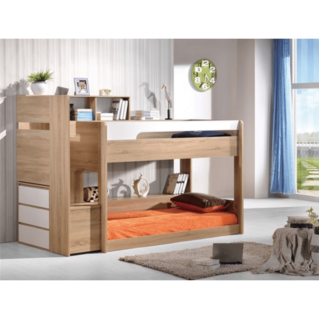 Zelfa Bunk Bed, Single Size - MyChocolateWood