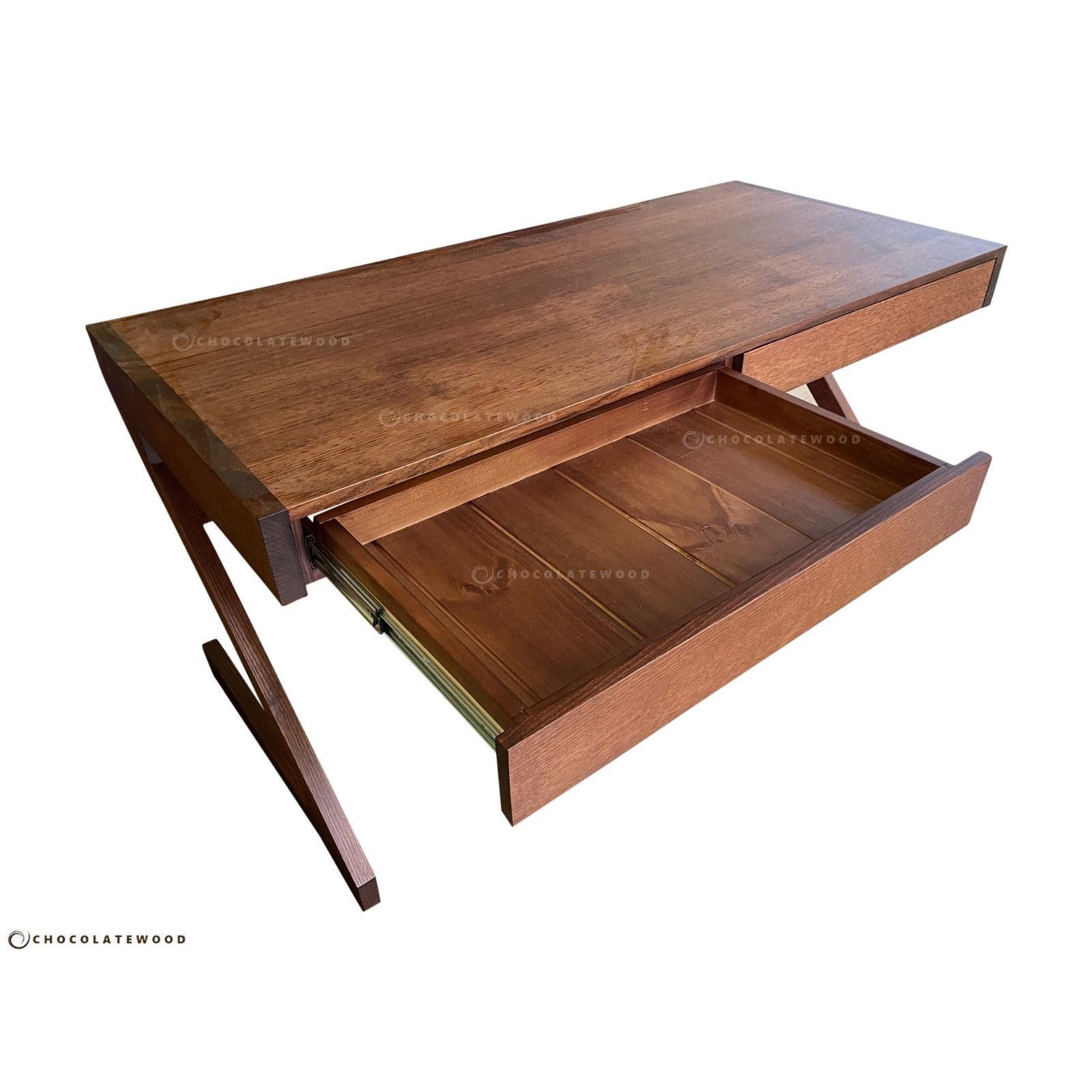 ZETA AUSTRALIAN CUSTOM MADE TASSIE OAK DESK DARK HONEY FINISH - MyChocolateWood