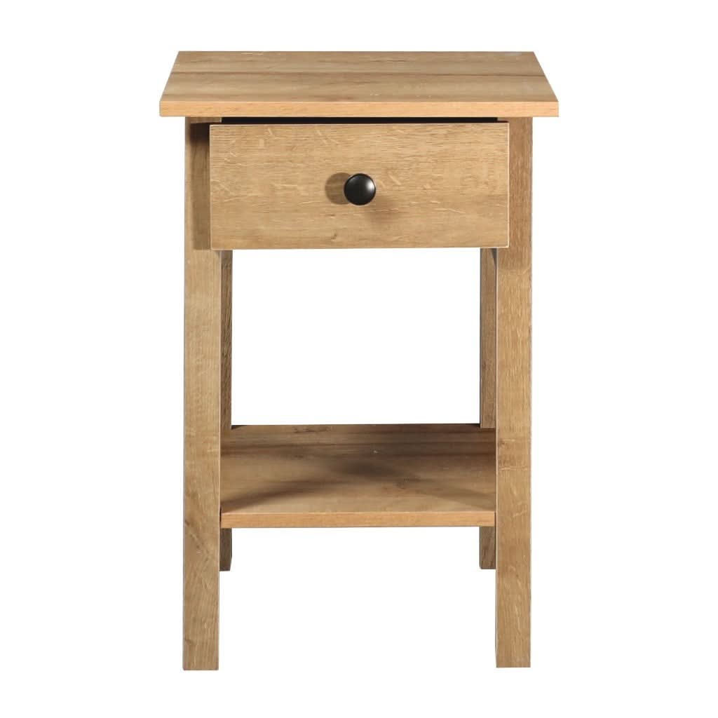 ZYLA 1-DRAWER 1-SHELF BEDSIDE TABLE RIVIERA OAK - MyChocolateWood