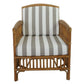SHIPTON HAMPTONS RATTAN ARMCHAIR IN TOBACCO/TAUPE CUSHION WITH AN ADDITIONAL OUTDOOR CUSHION COVER IN BROWN & WHITE STRIPE - MyChocolateWood
