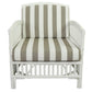 SHIPTON HAMPTONS RATTAN ARMCHAIR IN WHITE/NAVY CUSHION WITH AN ADDITIONAL OUTDOOR CUSHION COVER IN WHITE & BROWN STRIPE - MyChocolateWood