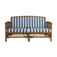 SHIPTON HAMPTONS RATTAN 2.5 SEATER SOFA SETTEE COUCH IN TOBACCO/TAUPE CUSHION WITH AN ADDITONAL OUTDOORS CUSHION COVER IN BLUE & WHITE STRIPES - MyChocolateWood