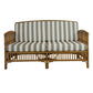 SHIPTON HAMPTONS RATTAN 2.5 SEATER SOFA SETTEE COUCH IN TOBACCO/TAUPE CUSHION WITH AN ADDITONAL OUTDOORS CUSHION COVER IN BROWN & WHITE STRIPES - MyChocolateWood