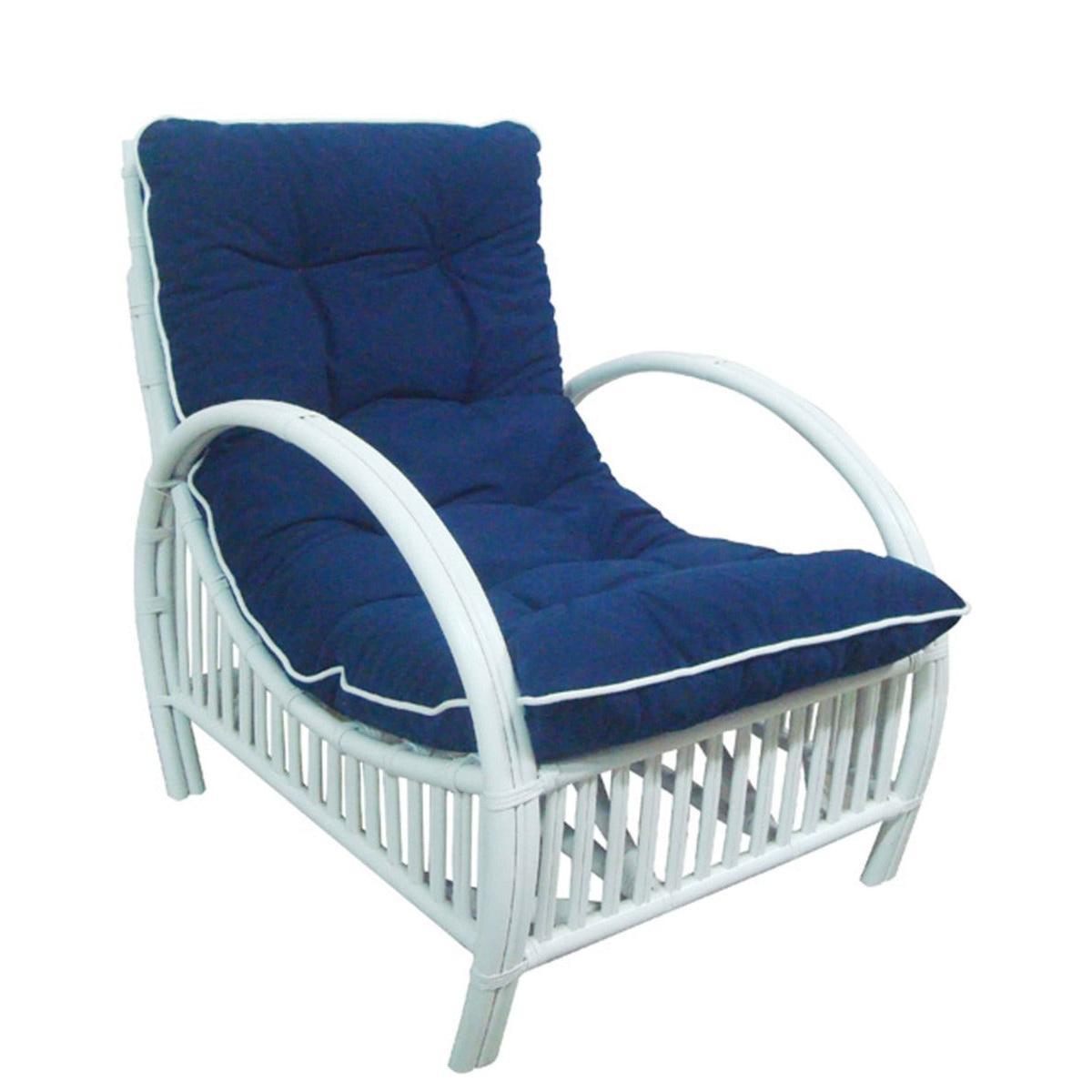 CLEMENTS HAMPTONS STYLE REAL RATTAN CHAIR IN WHITE
