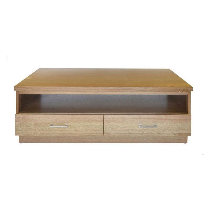 ANYA SOLID VIC ASH 2 DRAWERS COFFEE TABLE 120CM IN WHEAT