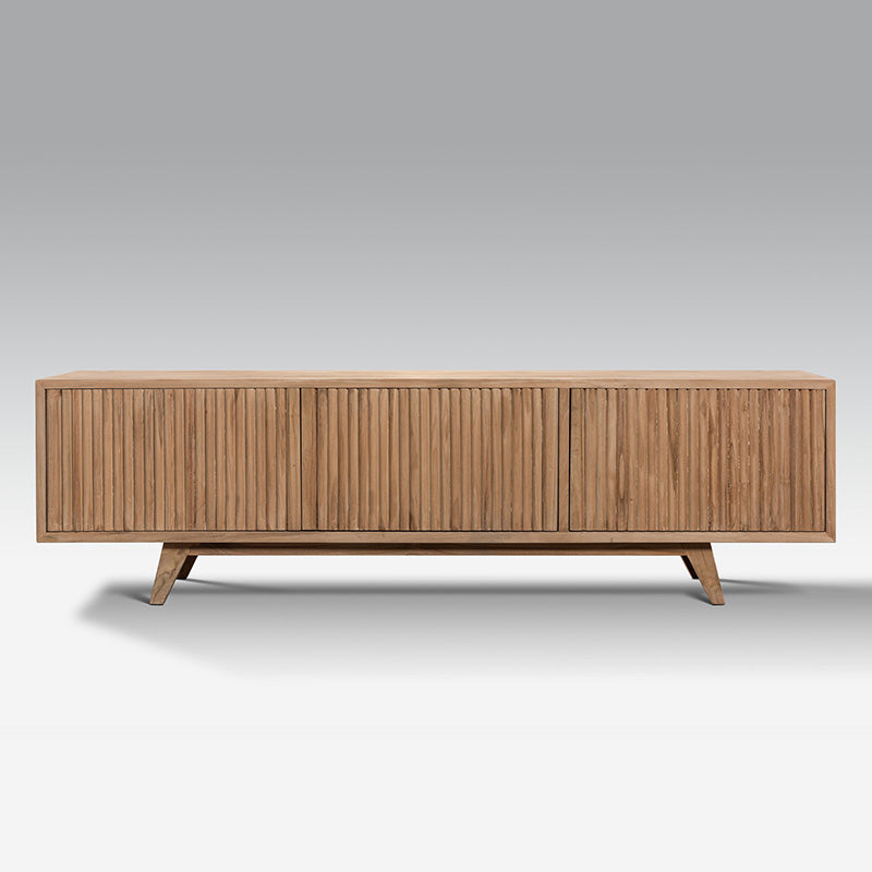 BALI SOLID TEAK TV UNIT 3 DOORS - NATURAL