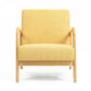 LINDEN ARMCHAIR IN YELLOW POLYESTER LINEN FABRIC  - MyChocolateWood