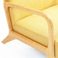 LINDEN ARMCHAIR IN YELLOW POLYESTER LINEN FABRIC  - MyChocolateWood