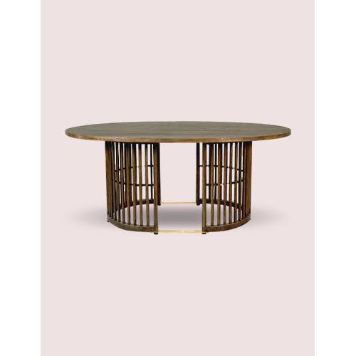 MARLEY MANGO WOOD OVAL DINING TABLE WALNUT