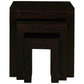 TANAKA SOLID MAHOGANY NEST OF TABLES/SET OF 3 SMALL SOLID MAHOGANY TABLES IN CHOCOLATE