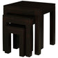 TANAKA SOLID MAHOGANY NEST OF TABLES/SET OF 3 SMALL SOLID MAHOGANY TABLES IN CHOCOLATE