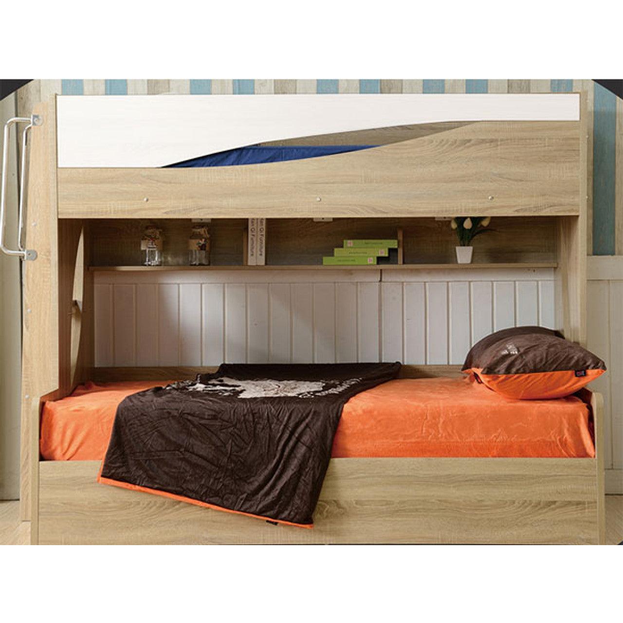 OLIVER GAS LIFT BUNK BED SINGLE ON DOUBLE