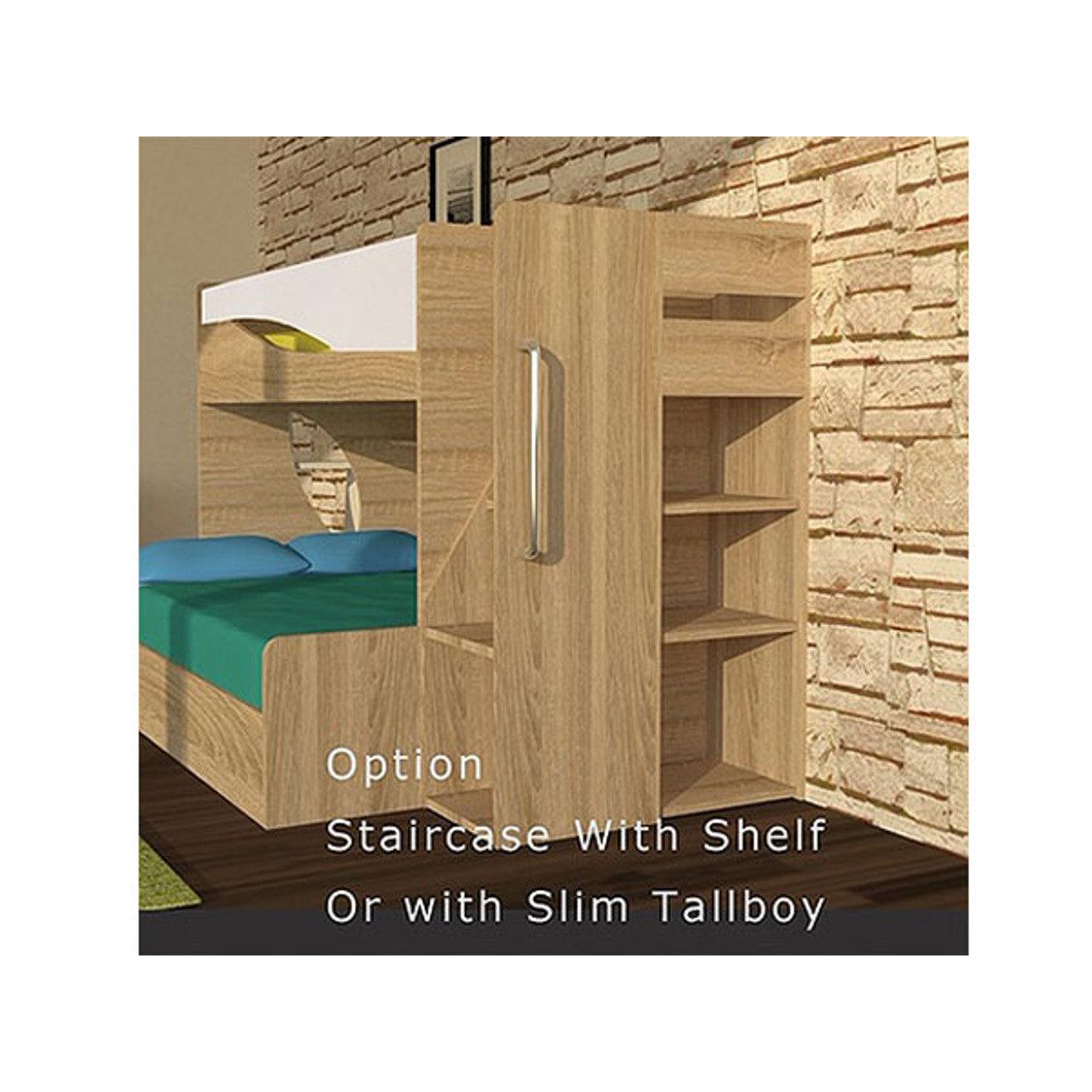 OLIVER GAS LIFT BUNK BED SINGLE ON DOUBLE