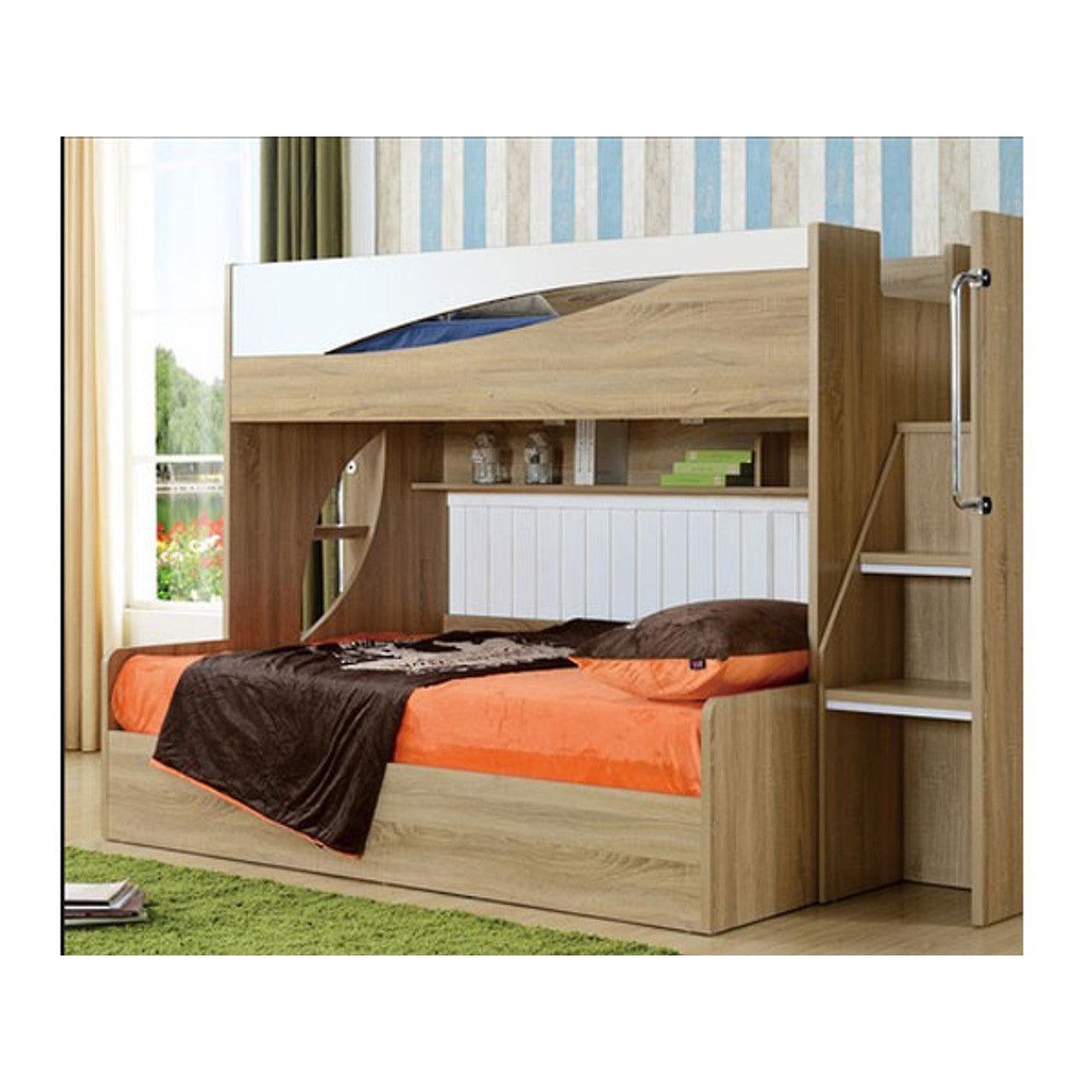 OLIVER GAS LIFT BUNK BED SINGLE ON DOUBLE
