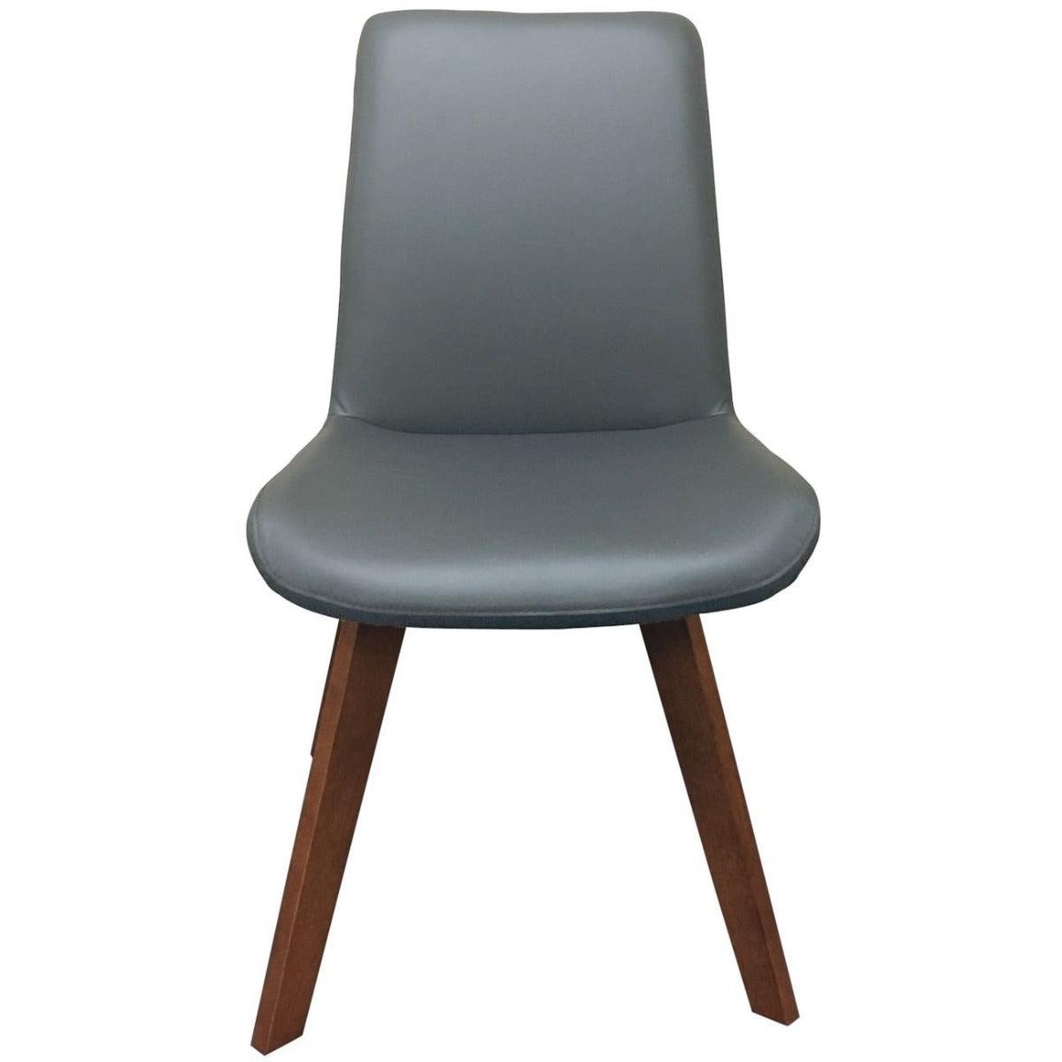 MILA TOP GRAIN LEATHER SWIVEL DINING CHAIR IN GREY/BLACKWOOD