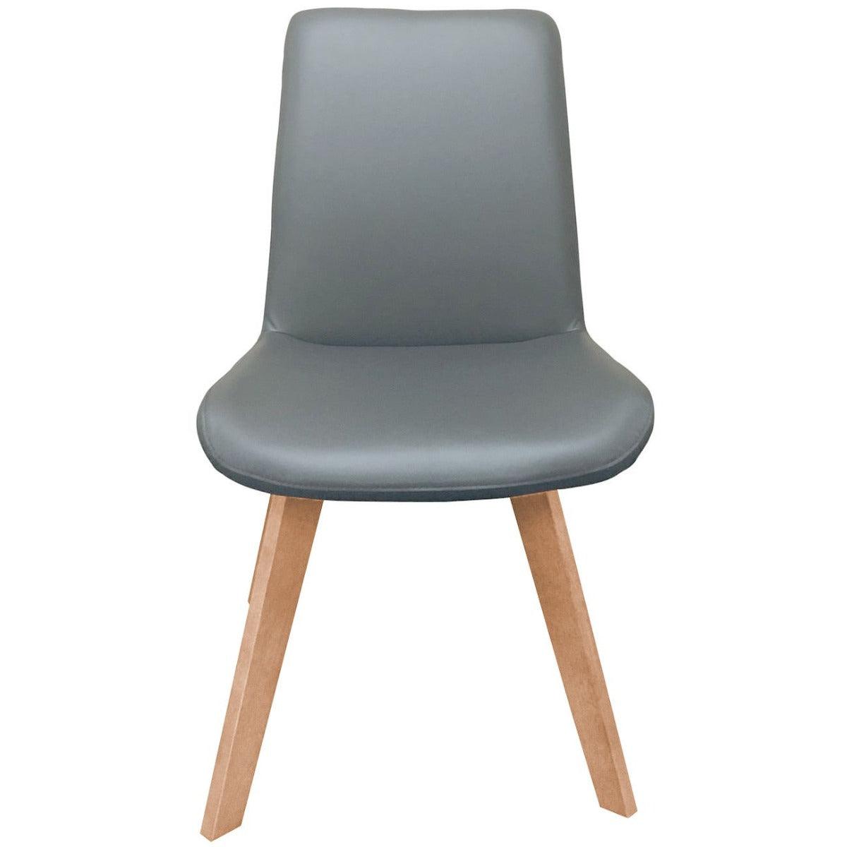 MILA TOP GRAIN LEATHER SWIVEL DINING CHAIR IN GREY - MyChocolateWood